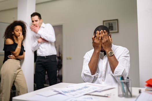business meeting with stressed individuals